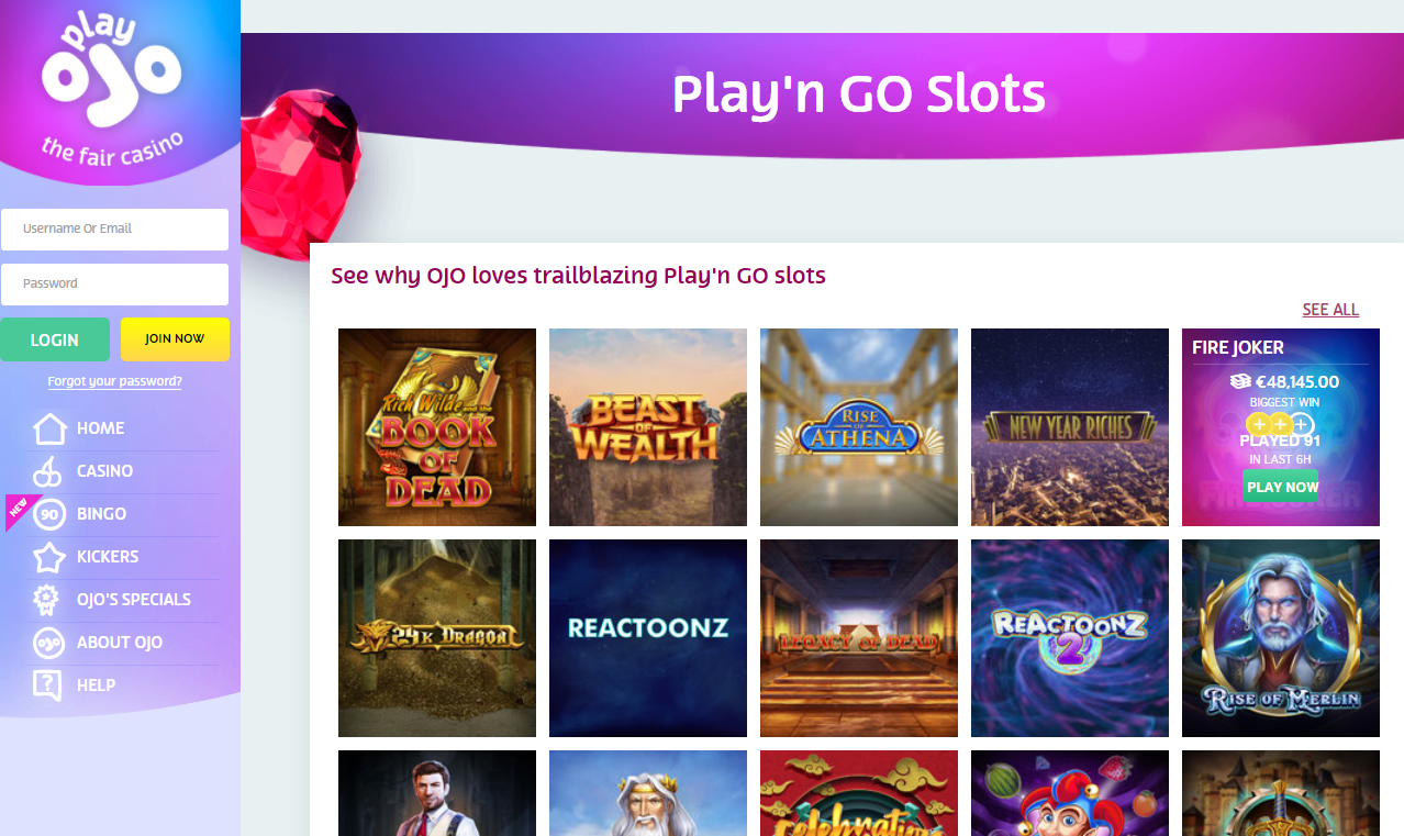 play n go casinos uk